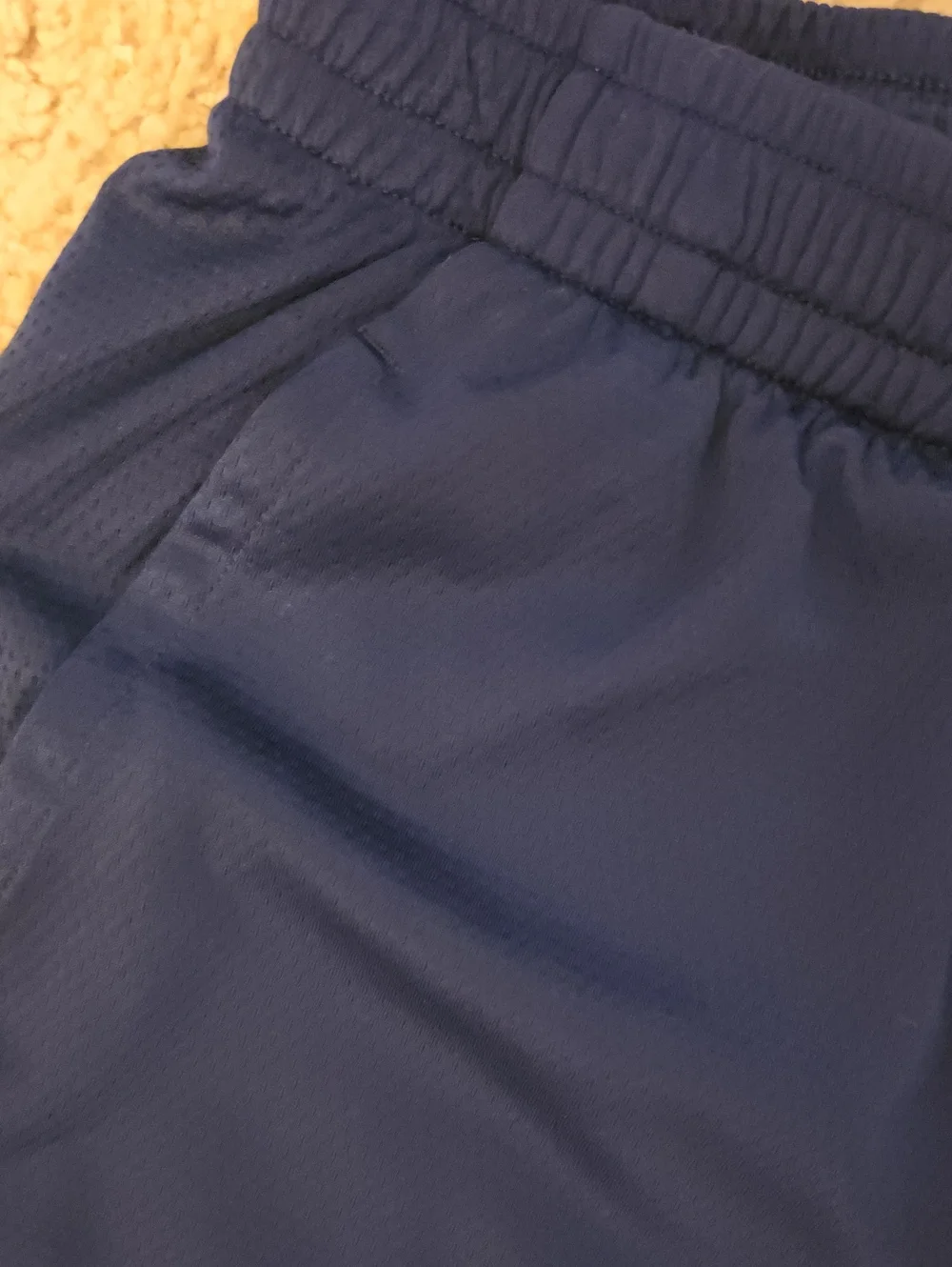 tek gear Navy Athletic Shorts with Bright Blue Side Panels